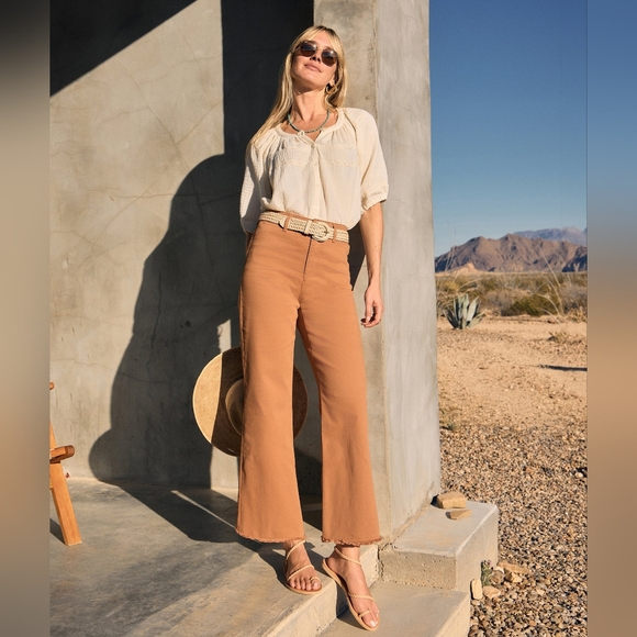 Marine Layer Pants - MARINE LAYER Bridget Full Length Pant Tobacco Women's 10 Raw Hem